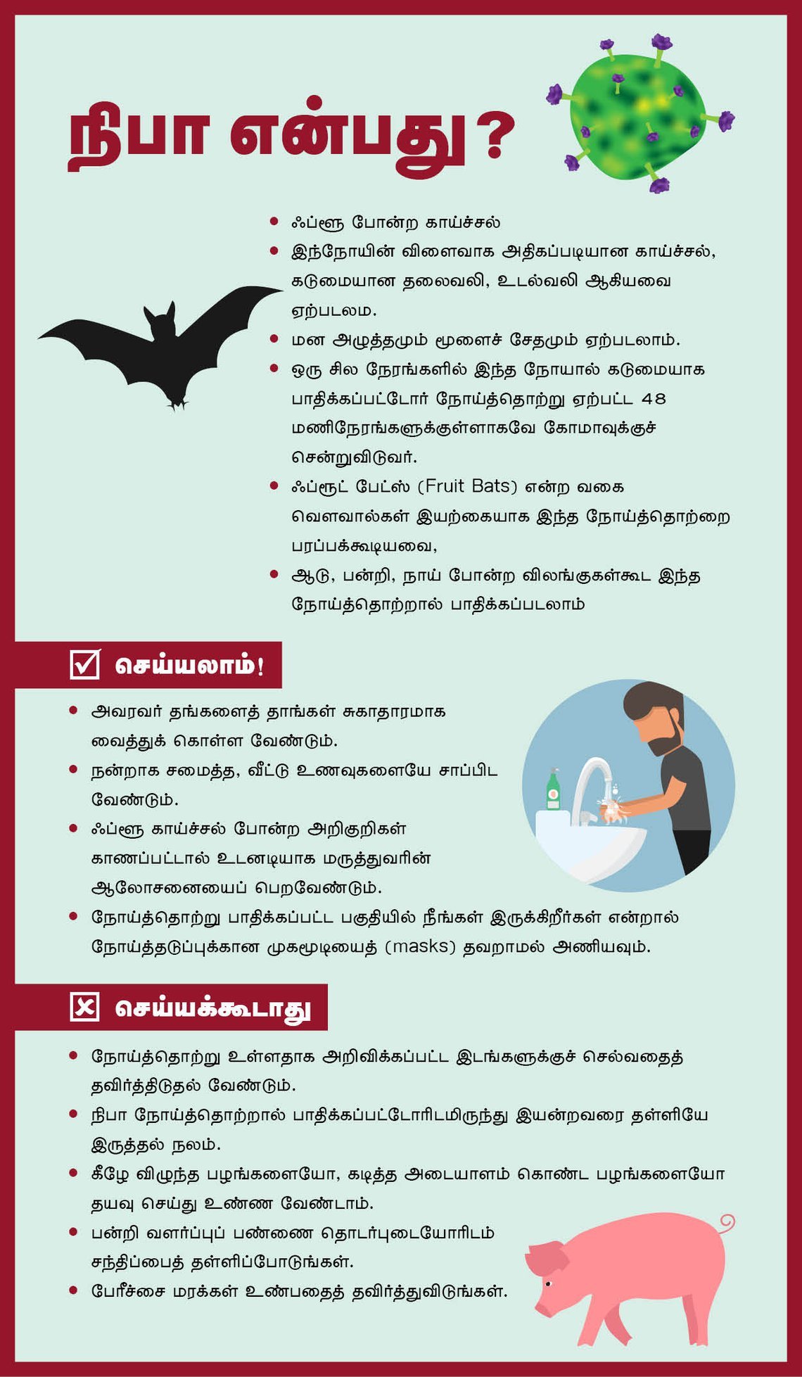 ‘நிபா வைரஸ்‘ அச்சம் வேண்டாம்! ‘நிபா வைரஸ்‘ அச்சம் வேண்டாம்!