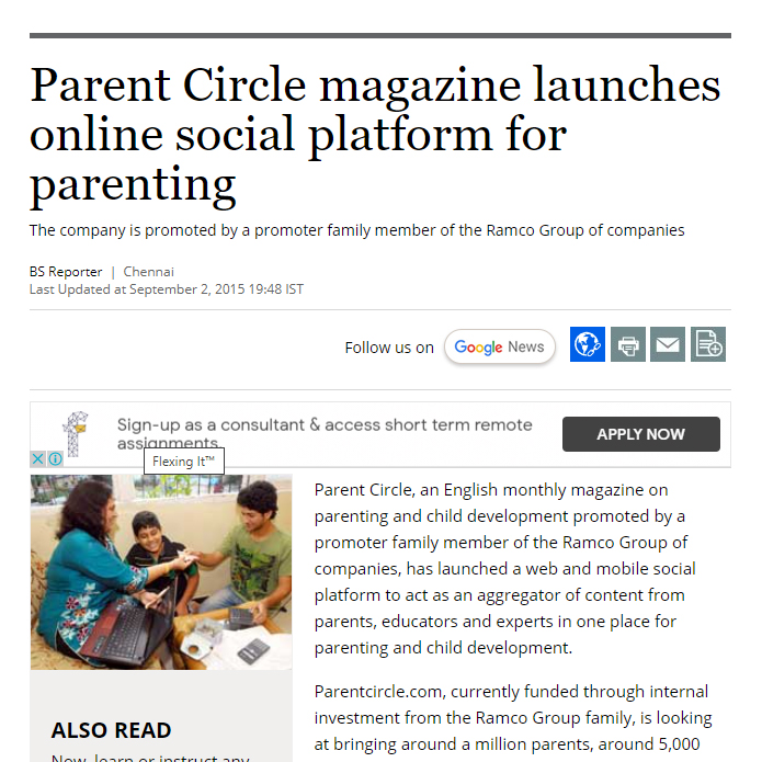 Parent Circle magazine launches online social platform for parenting
