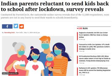 Indian parents reluctant to send kids back to school after lockdown, survey reveals